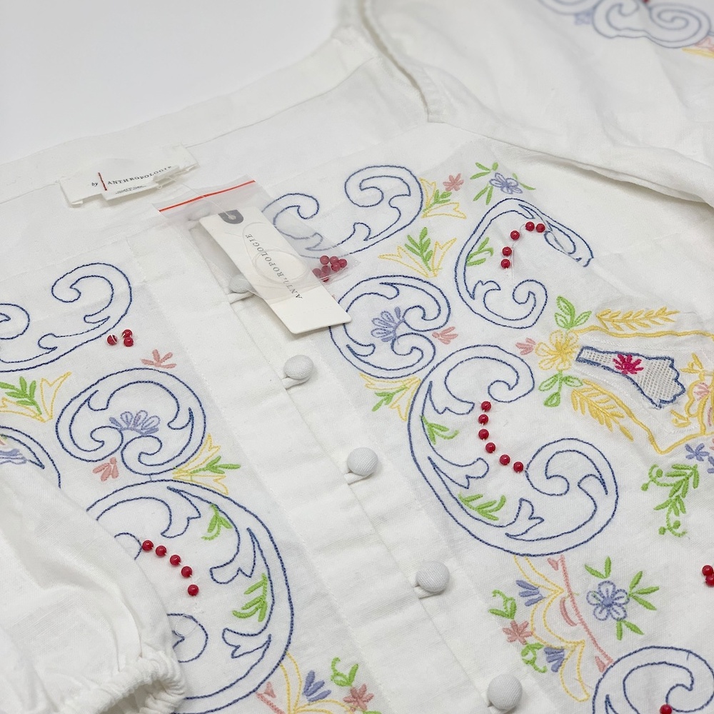 ANTHROPOLOGIE | Lightweight Paisley Embellished Blouse | NWT - Picture 5 of 7